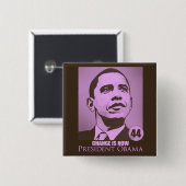Präsident Obama, Änderung ist jetzt rosa Knopf Button (Vorne & Hinten)