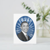 Präsident Obama Blue Bw Postkarte (Stehend Vorderseite)