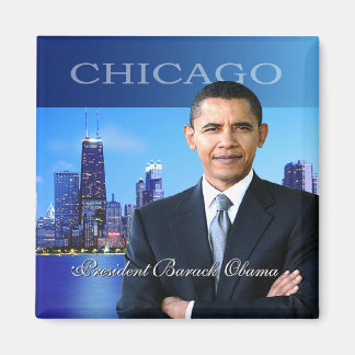 Präsident Obama Chicago Skyline Magnet