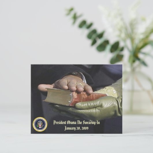 Präsident Obama - das SWEARING-IN-Gedenken Postkarte (Stehend Vorderseite)