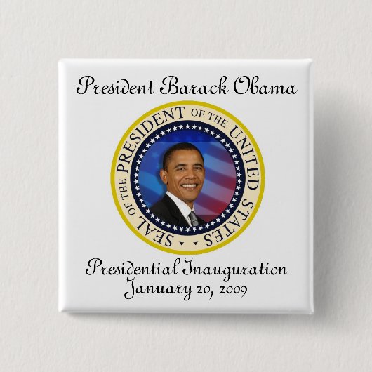 PRÄSIDENT OBAMA Einweihung Gedenk Button (Vorderseite)