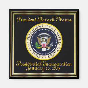 PRÄSIDENT OBAMA Einweihung Gedenk Magnet