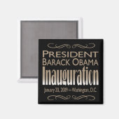 Präsident Obama Einweihungsmagnet (schwarz) Magnet (Vorderseite/Rückseite)