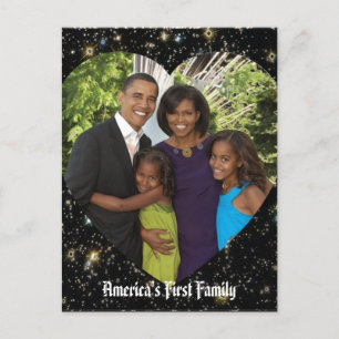 Präsident Obama Erste Familie halten Postkarte