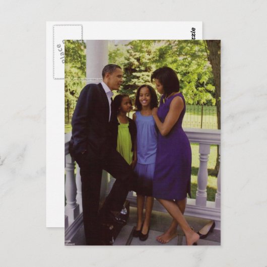 Präsident Obama Erste Familie Postkarte (Vorne/Hinten)