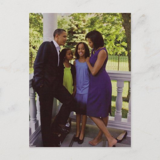 Präsident Obama Erste Familie Postkarte (Vorderseite)