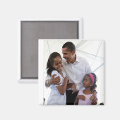 Präsident Obama Father & Daughters Magnet (Vorderseite/Rückseite)