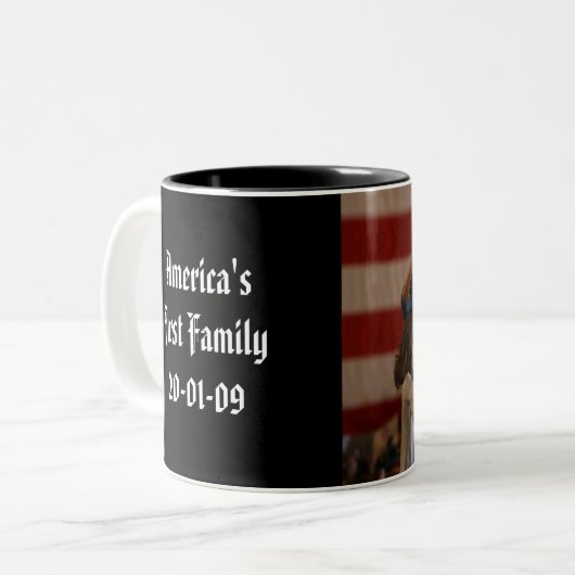 Präsident Obama First Family Keepsake Zweifarbige Tasse (Vorderseite Links)