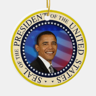 Präsident Obama First Family Keramikornament