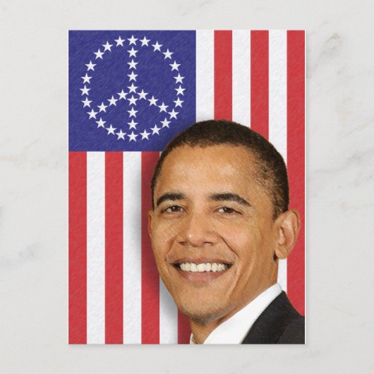 Präsident Obama-Friedensbanner Postkarte (Vorderseite)