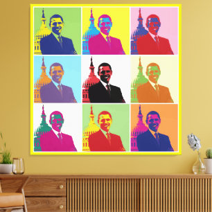 Präsident Obama Funky Modern Pop Art Leinwanddruck