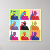 Präsident Obama Funky Modern Pop Art Leinwanddruck (Vorderseite)