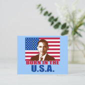 Präsident Obama Geboren in den USA Postkarte (Stehend Vorderseite)