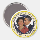 Präsident Obama hält große 3" Magnet (Vorderseite/Rückseite)