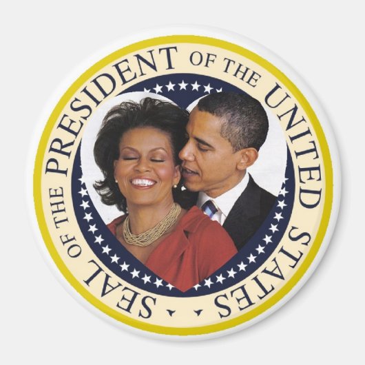 Präsident Obama hält große 3" Magnet (Vorne)