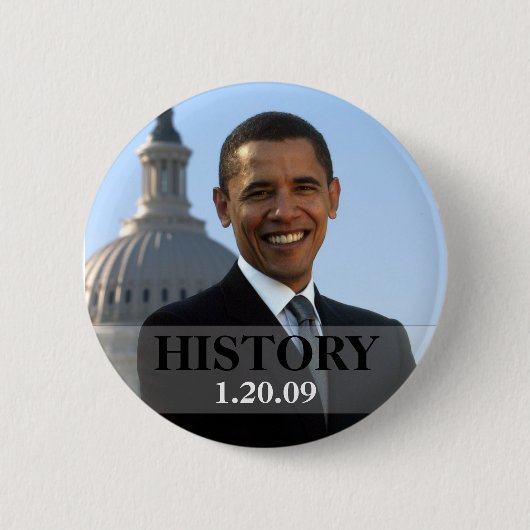 Präsident Obama History 1/20/09 Button (Vorderseite)