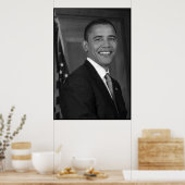 Präsident Obama - in Schwarz und Weiß Poster (Küche)