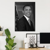 Präsident Obama - in Schwarz und Weiß Poster (Heimbüro)