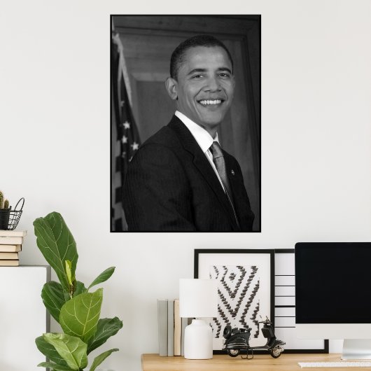 Präsident Obama - in Schwarz und Weiß Poster (Heimbüro)
