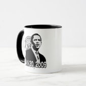 Präsident Obama Inauguration BW Tasse (Vorderseite Links)