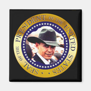 Präsident Obama Magnet (Cowboyhut)