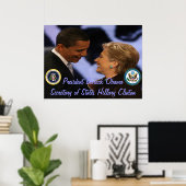 Präsident Obama Minister der Staaten Clinton Gifts Poster (Heimbüro)