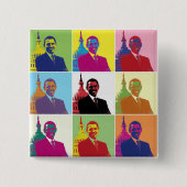 Präsident Obama Pop Art Button (Vorderseite)