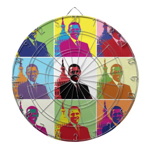 Präsident Obama Pop Art Dartscheibe (vorne)