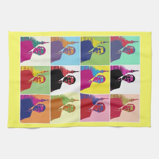 Präsident Obama Pop Art Geschirrtuch (Horizontal)