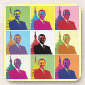 Präsident Obama Pop Art Getränkeuntersetzer (Vorderseite)