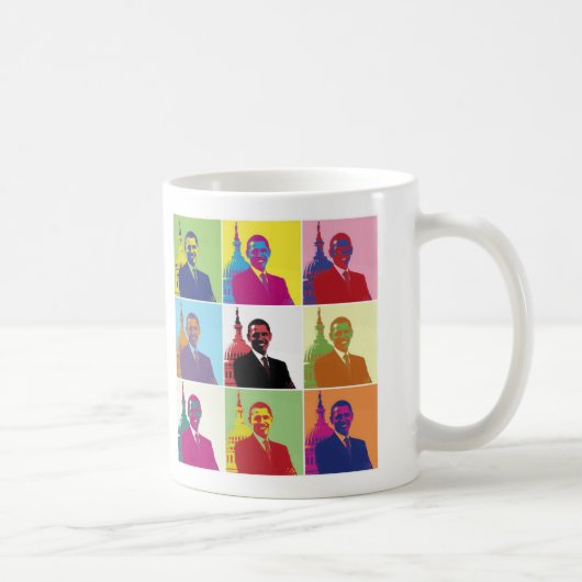 Präsident Obama Pop Art Kaffeetasse (Rechts)