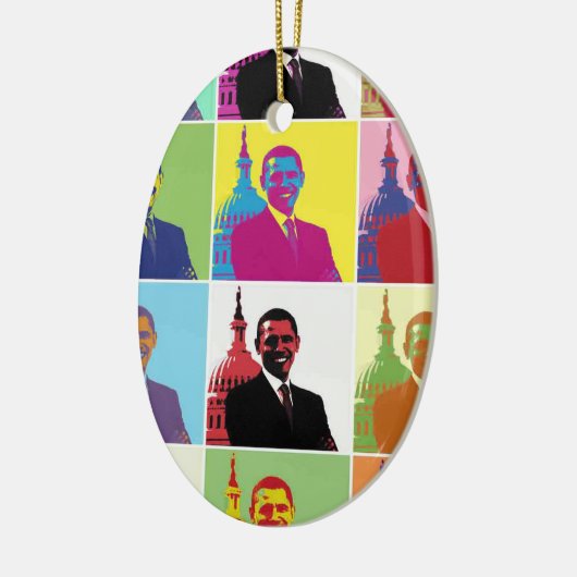 Präsident Obama Pop Art Keramik Ornament (Links)