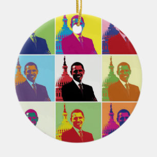 Präsident Obama Pop Art Keramikornament