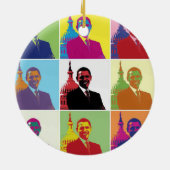 Präsident Obama Pop Art Keramikornament (Hinten)
