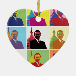 Präsident Obama Pop Art Keramikornament