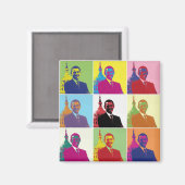Präsident Obama Pop Art Magnet (Vorderseite/Rückseite)