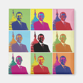 Präsident Obama Pop Art Magnet (Vorne)