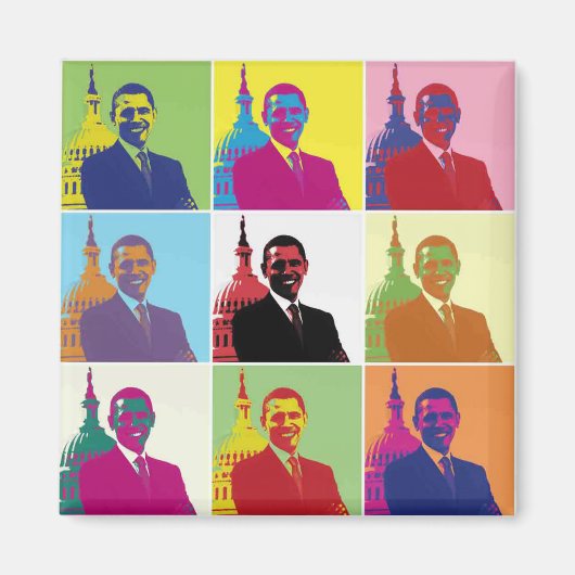 Präsident Obama Pop Art Magnet (Vorne)