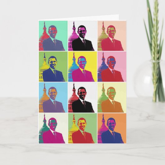 Präsident Obama Pop Art Presidential Birthday Karte (Vorderseite)