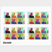 Präsident Obama Pop Art Rechteckiger Aufkleber (Blatt)