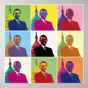 Präsident Obama Pop Art Retro Politiker Klein Poster