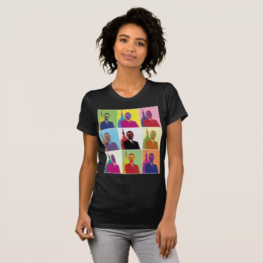 Präsident Obama Pop Art T-Shirt (Vorne ganz)