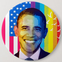 Präsident Obama Portrait-Rainbow & USA Flag