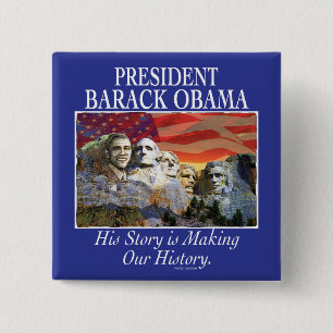 Präsident Obama Rushmore Gear Button