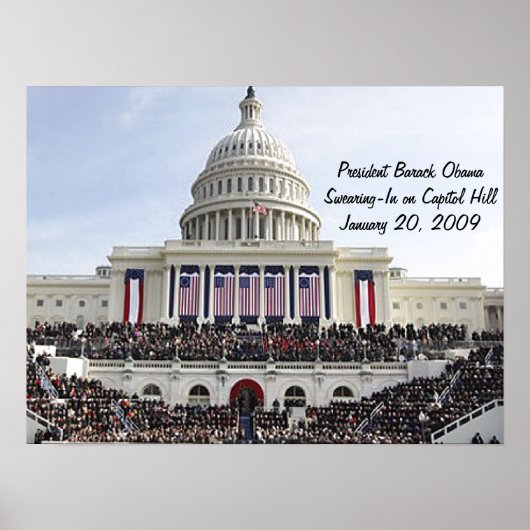 Präsident Obama SWEARING-IN auf Hauptstadt Hill Poster (Vorne)