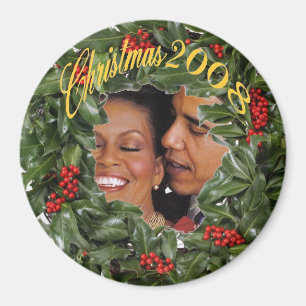 Präsident Obama u. Michelle-Weihnachtsandenken Magnet