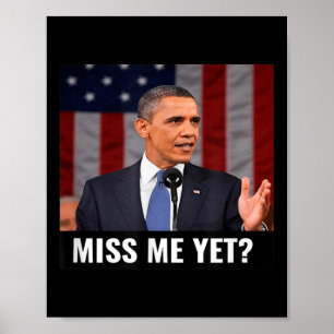 Präsident Obama und die amerikanische Fahne sind e Poster