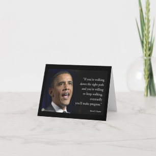 Präsident Obama und "Fortschritt erzielen" Zitat  Karte