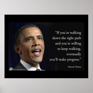 Präsident Obama und "Fortschritte machen" Zitat  Poster