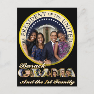 PRÄSIDENT OBAMA UND FREUNDLICHE FAMILIE POSTKARTE